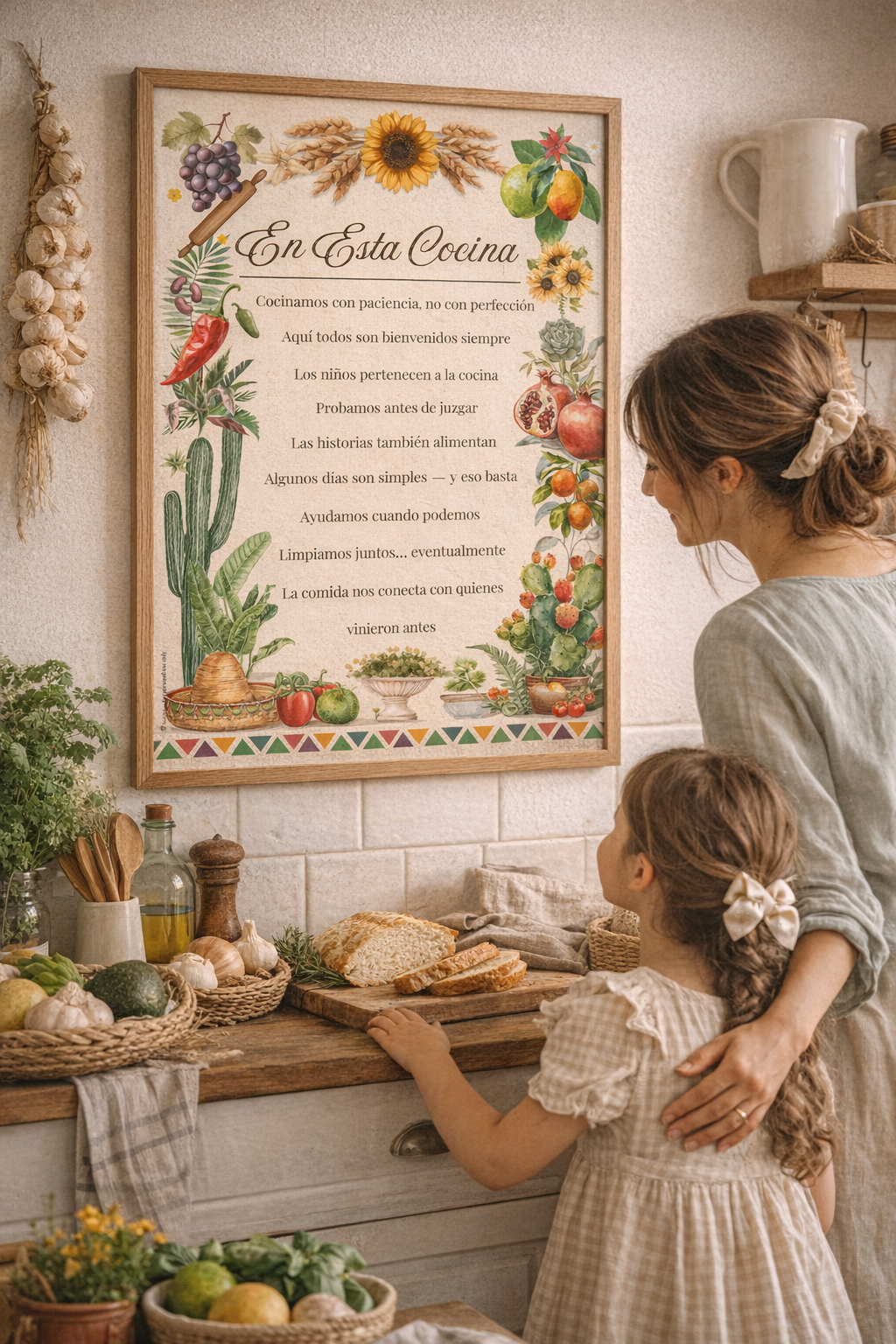 En Esta Cocina — A Family Kitchen Poster (Spanish)