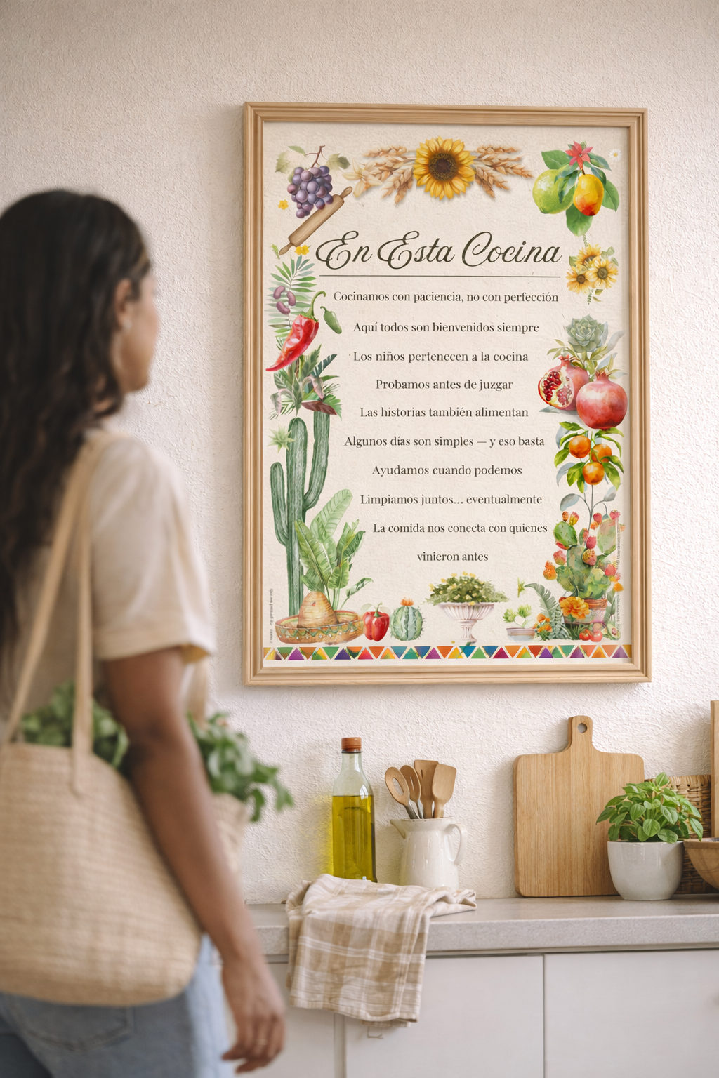 En Esta Cocina — A Family Rules Poster (Spanish)