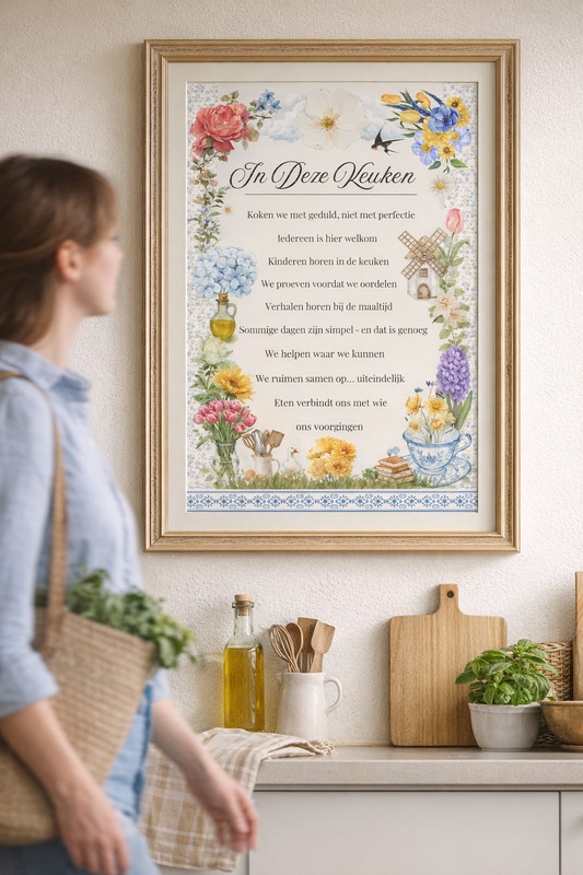 In Deze Keuken — A Family Rules Poster (Dutch)