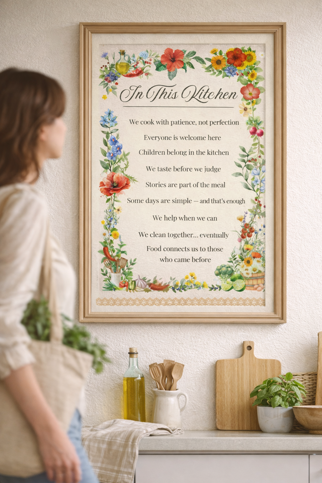 In This Kitchen — A Family Rules Poster (English)